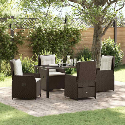 Garten Essgruppe 5 pcs Braun Poly-Rattan