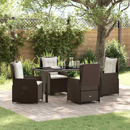 Garten Essgruppe 5 pcs Braun Poly-Rattan