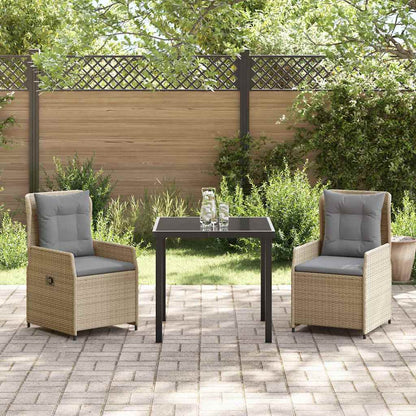 Garten Essgruppe 3 pcs Beige Poly-Rattan