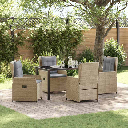 Garten Essgruppe 5 pcs Beige Poly-Rattan