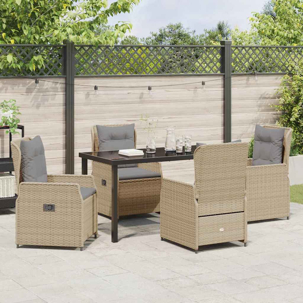 Garten Essgruppe 5 pcs Beige Poly-Rattan