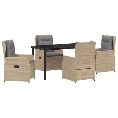 Garten Essgruppe 5 pcs Beige Poly-Rattan
