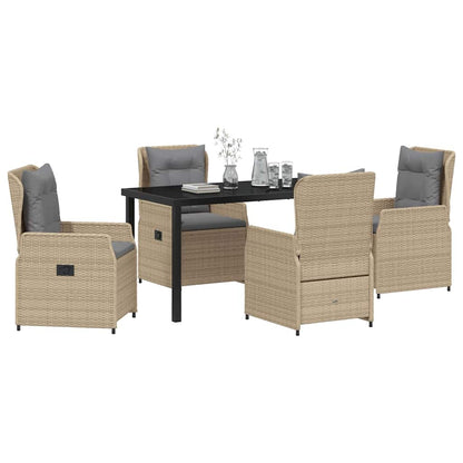 Garten Essgruppe 5 pcs Beige Poly-Rattan