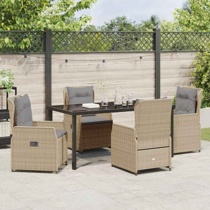 Garten Essgruppe 5 pcs Beige Poly-Rattan