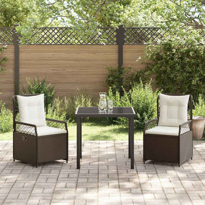 Garten Essgruppe 3 pcs Braun Poly-Rattan
