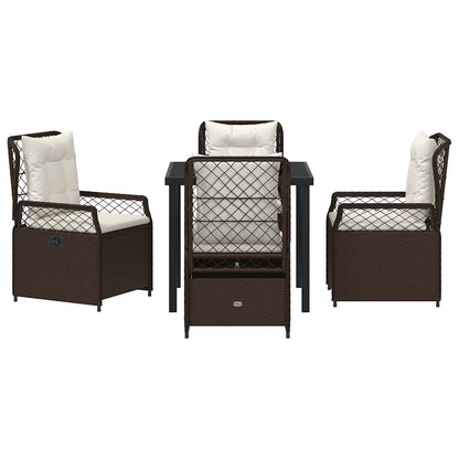 Garten Essgruppe 5 pcs Braun Poly-Rattan