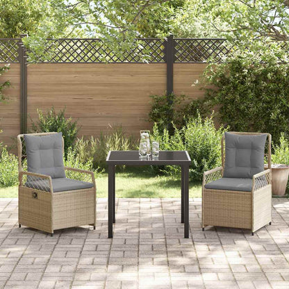 Garten Essgruppe 3 pcs Beige Poly-Rattan