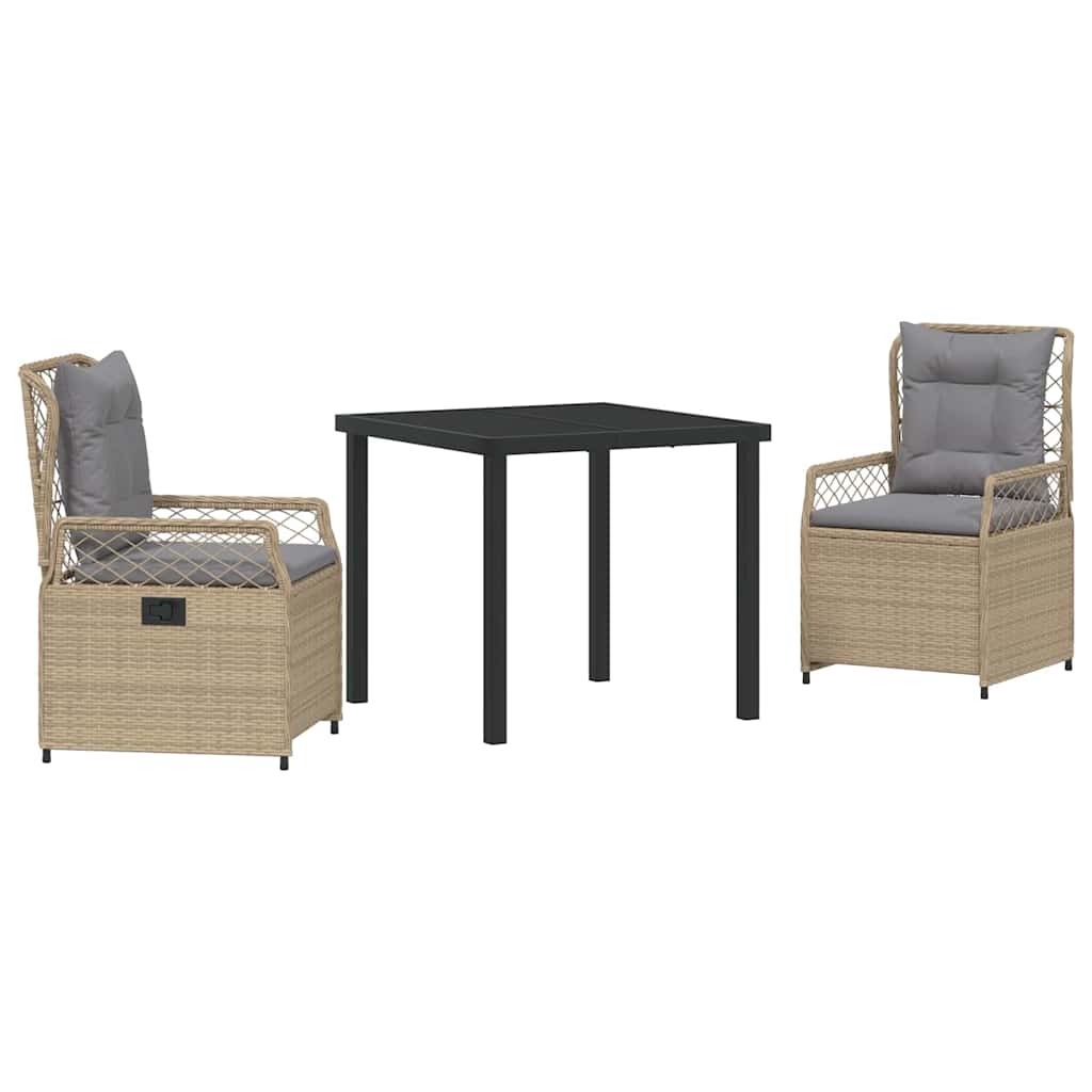 Garten Essgruppe 3 pcs Beige Poly-Rattan