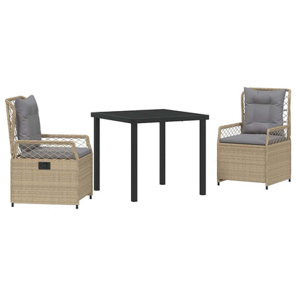 Garten Essgruppe 3 pcs Beige Poly-Rattan