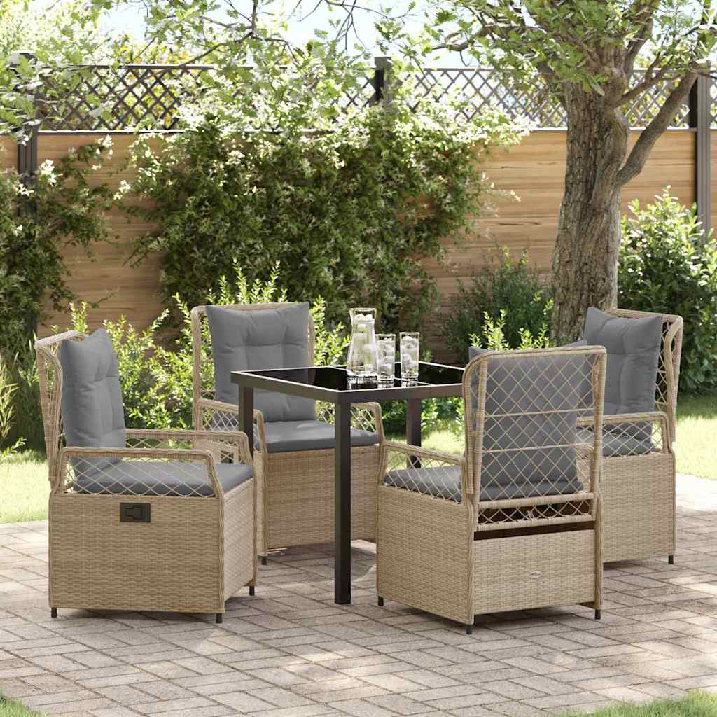 Garten Essgruppe 5 pcs Beige Poly-Rattan