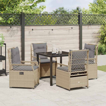 Garten Essgruppe 5 pcs Beige Poly-Rattan