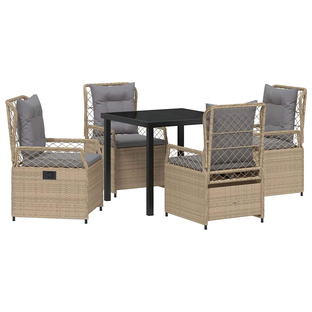 Garten Essgruppe 5 pcs Beige Poly-Rattan