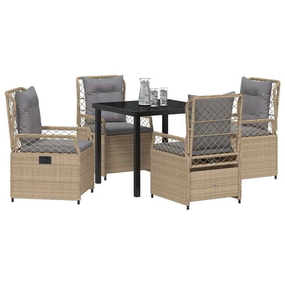 Garten Essgruppe 5 pcs Beige Poly-Rattan