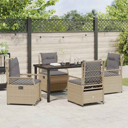 Garten Essgruppe 5 pcs Beige Poly-Rattan
