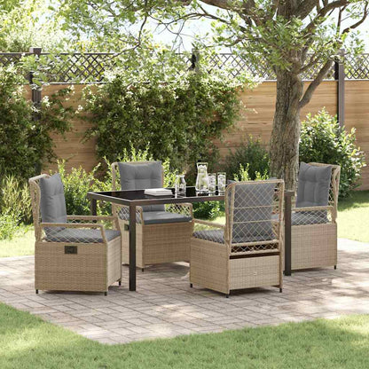 Garten Essgruppe 5 pcs Beige Poly-Rattan