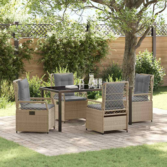 Garten Essgruppe 5 pcs Beige Poly-Rattan
