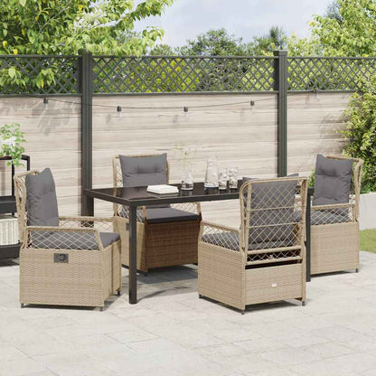 Garten Essgruppe 5 pcs Beige Poly-Rattan