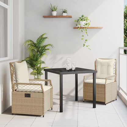Garten Essgruppe 3 pcs Beige Poly-Rattan