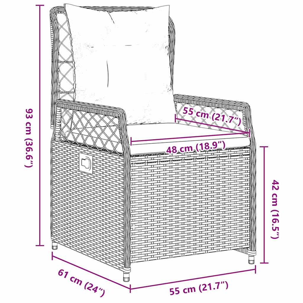Garten Essgruppe 3 pcs Beige Poly-Rattan