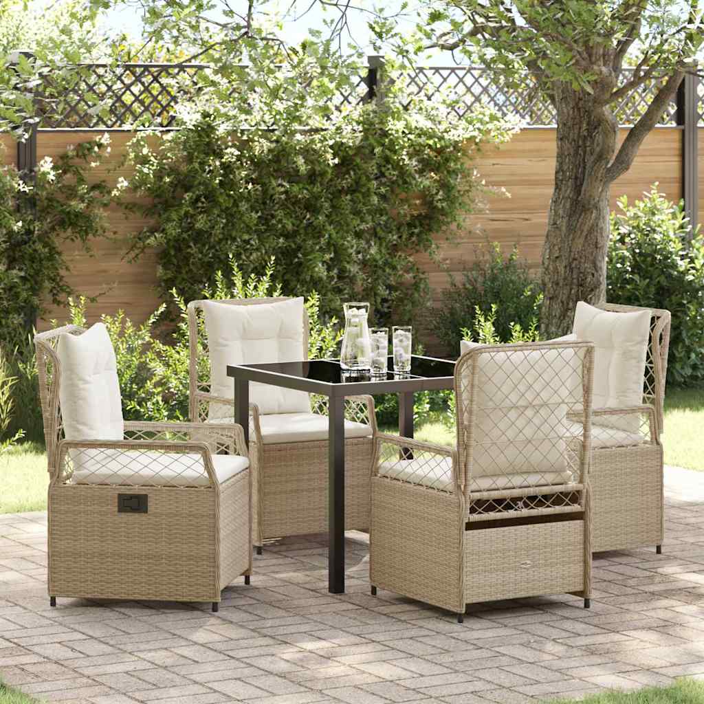 Garten Essgruppe 5 pcs Beige Poly-Rattan