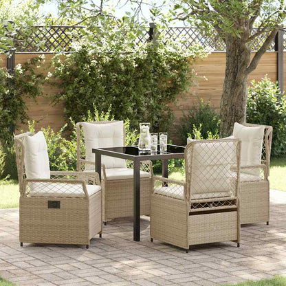 Garten Essgruppe 5 pcs Beige Poly-Rattan