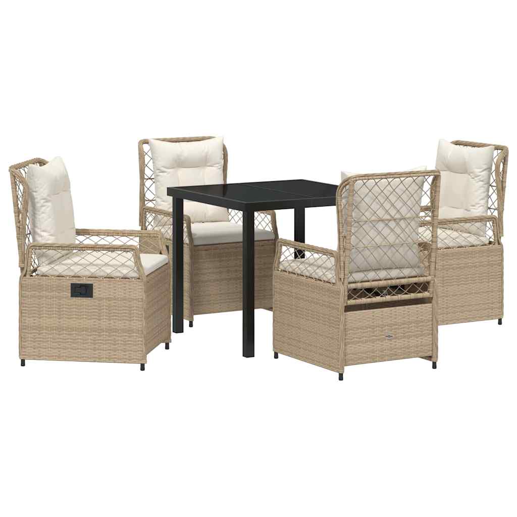 Garten Essgruppe 5 pcs Beige Poly-Rattan