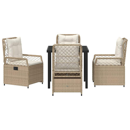 Garten Essgruppe 5 pcs Beige Poly-Rattan