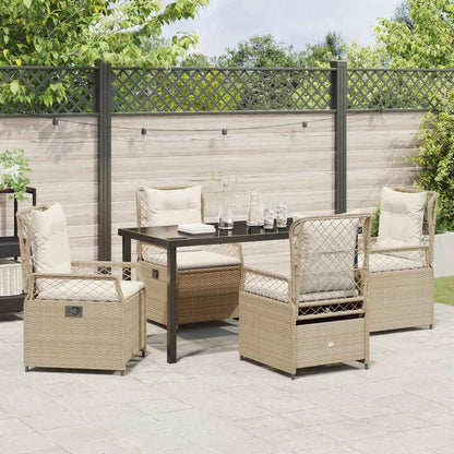 Garten Essgruppe 5 pcs Beige Poly-Rattan