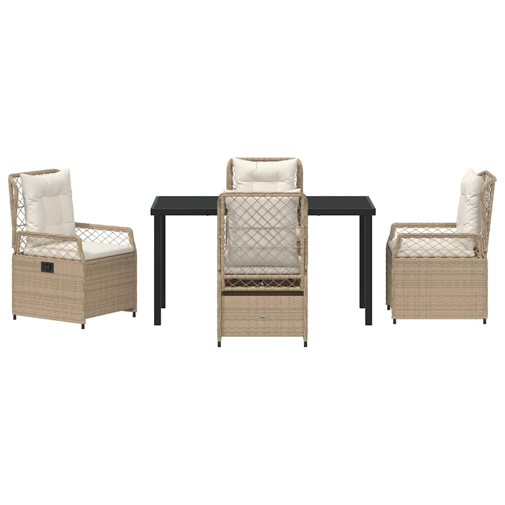 Garten Essgruppe 5 pcs Beige Poly-Rattan