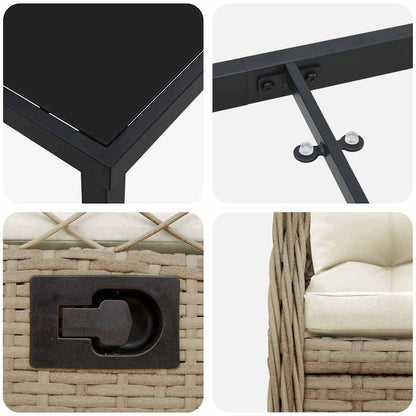 Garten Essgruppe 5 pcs Beige Poly-Rattan