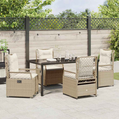 Garten Essgruppe 5 pcs Beige Poly-Rattan