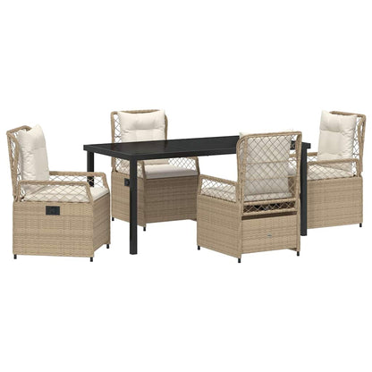 Garten Essgruppe 5 pcs Beige Poly-Rattan