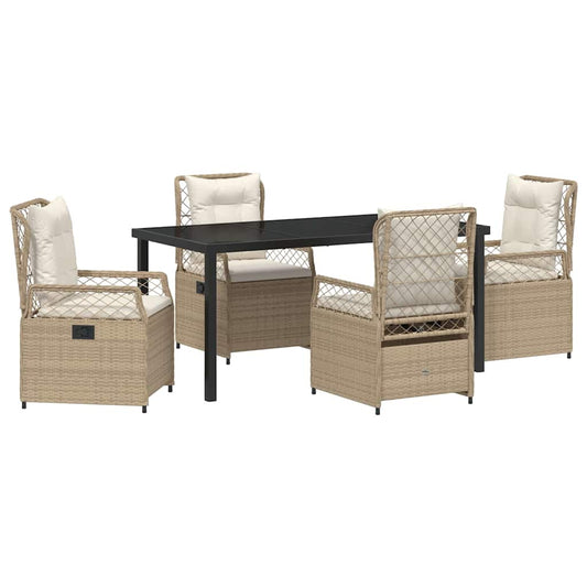 Garten Essgruppe 5 pcs Beige Poly-Rattan
