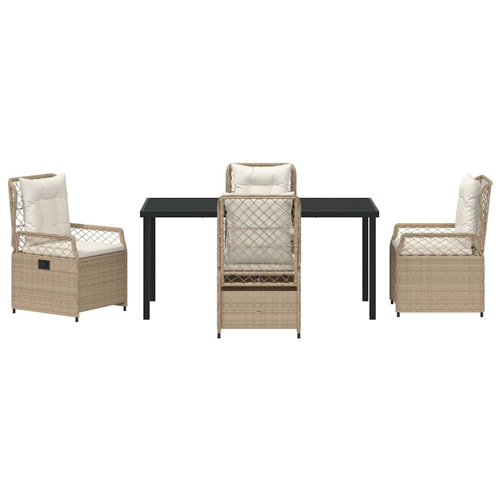 Garten Essgruppe 5 pcs Beige Poly-Rattan