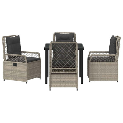 Garten Essgruppe 5 pcs Hellgrau Poly-Rattan