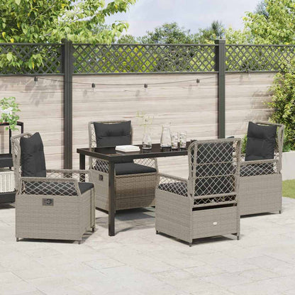 Garten Essgruppe 5 pcs Hellgrau Poly-Rattan