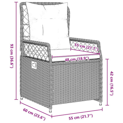 Garten Essgruppe 5 pcs Hellgrau Poly-Rattan