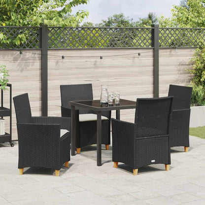 Garten Essgruppe 5 pcs Schwarz Poly-Rattan