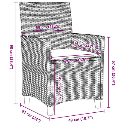 Garten Essgruppe 5 pcs Schwarz Poly-Rattan