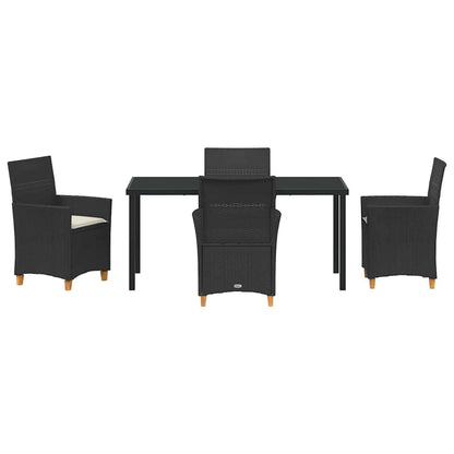 Garten Essgruppe 5 pcs Schwarz Poly-Rattan