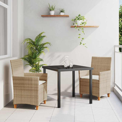 Garten Essgruppe 3 pcs Beige Poly-Rattan