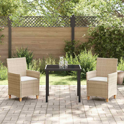 Garten Essgruppe 3 pcs Beige Poly-Rattan
