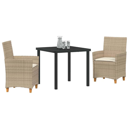 Garten Essgruppe 3 pcs Beige Poly-Rattan