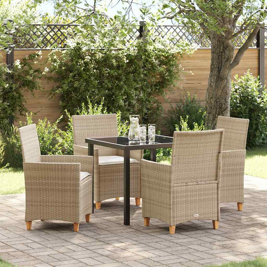 Garten Essgruppe 5 pcs Beige Poly-Rattan
