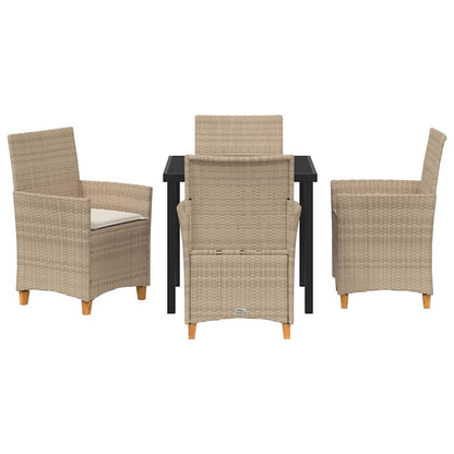 Garten Essgruppe 5 pcs Beige Poly-Rattan