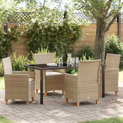 Garten Essgruppe 5 pcs Beige Poly-Rattan