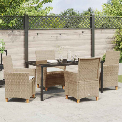 Garten Essgruppe 5 pcs Beige Poly-Rattan