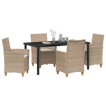 Garten Essgruppe 5 pcs Beige Poly-Rattan
