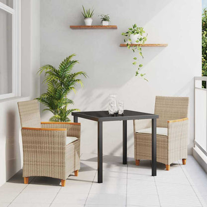 Garten Essgruppe 3 pcs Beige Poly-Rattan