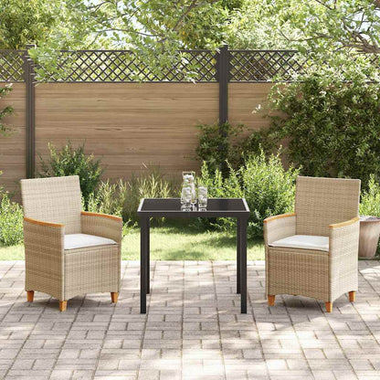 Garten Essgruppe 3 pcs Beige Poly-Rattan